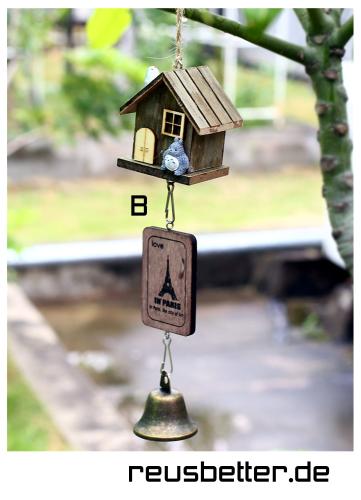 Mein Nachbar Totoro Holzhaus Fenster Deko hängend Studio Ghibli Windspiel